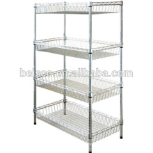 Wire Shelving with Five Shelves Chromed Wire Display Shelf Shelving Units